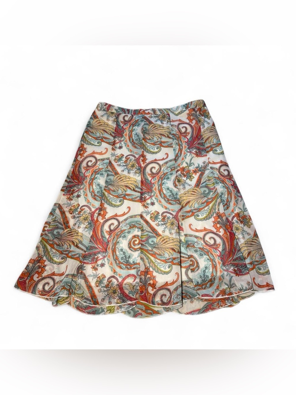 Y2K vintage bohemian Notations Multicolored Paisley midi skirt Petite Medium☁️